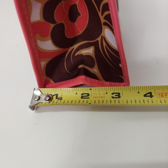 Milly for Clinique Make Up Bag Cosmetic Case Zipper Pink Brown Flower Floral - Picture 10 of 12